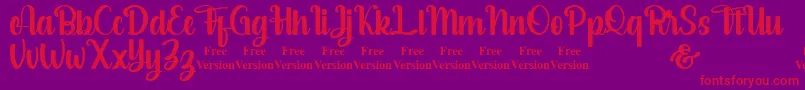salsabella Personal Use Only Font – Red Fonts on Purple Background