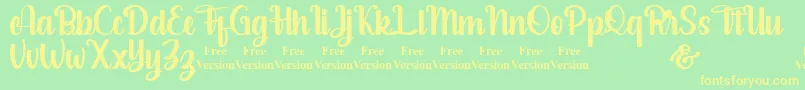 salsabella Personal Use Only Font – Yellow Fonts on Green Background