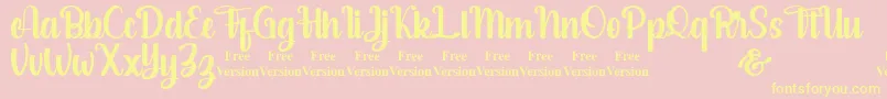 salsabella Personal Use Only-Schriftart – Gelbe Schriften auf rosa Hintergrund