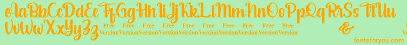 salsabella Personal Use Only Font – Orange Fonts on Green Background