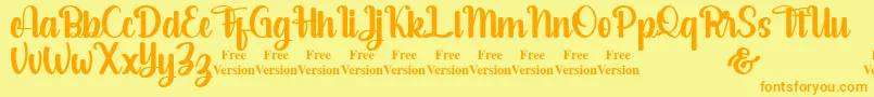 salsabella Personal Use Only Font – Orange Fonts on Yellow Background