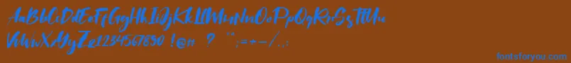 Saltino Font – Blue Fonts on Brown Background