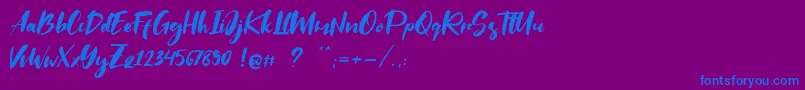 Saltino Font – Blue Fonts on Purple Background