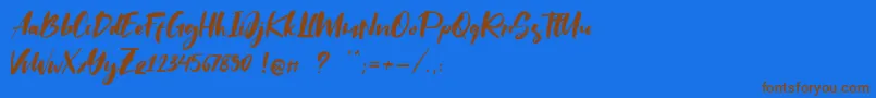 Saltino Font – Brown Fonts on Blue Background