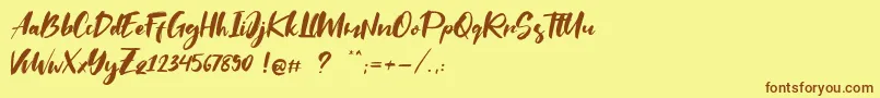 Saltino Font – Brown Fonts on Yellow Background