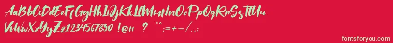 Saltino Font – Green Fonts on Red Background