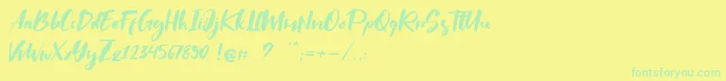 Saltino Font – Green Fonts on Yellow Background