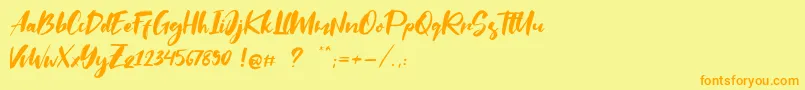 Saltino Font – Orange Fonts on Yellow Background