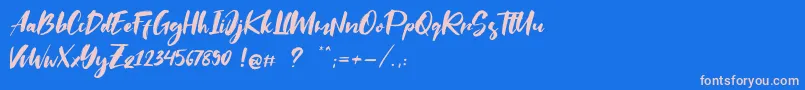 Saltino Font – Pink Fonts on Blue Background