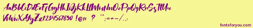 Saltino Font – Purple Fonts on Yellow Background