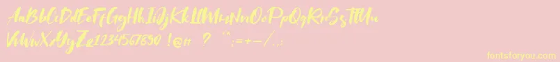 Saltino Font – Yellow Fonts on Pink Background