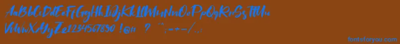Saltino Font – Blue Fonts on Brown Background