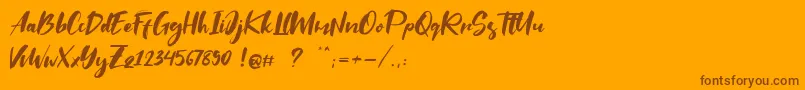 Saltino Font – Brown Fonts on Orange Background
