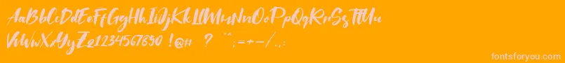 Saltino Font – Pink Fonts on Orange Background