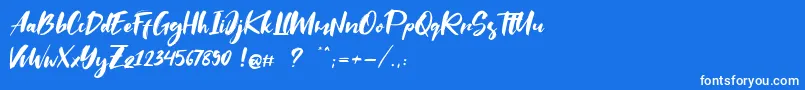 フォントSaltino – 青い背景に白い文字