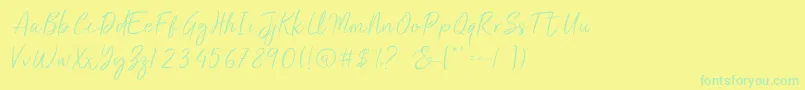 Salty Malthy Font – Green Fonts on Yellow Background