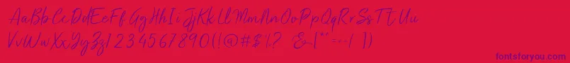 Salty Malthy Font – Purple Fonts on Red Background