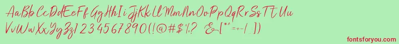 Salty Malthy Font – Red Fonts on Green Background