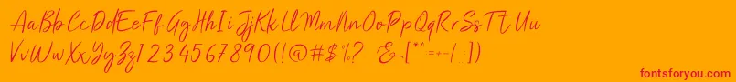 Salty Malthy Font – Red Fonts on Orange Background
