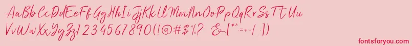 Salty Malthy Font – Red Fonts on Pink Background