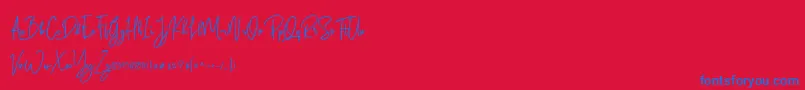 Salute Riches Free Font – Blue Fonts on Red Background