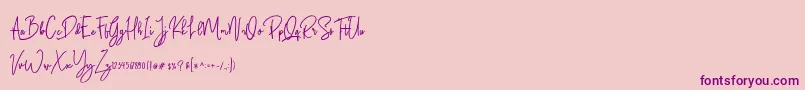 Salute Riches Free-Schriftart – Violette Schriften auf rosa Hintergrund