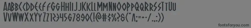 フォントOhmightyisisexpand – 黒い文字の灰色の背景