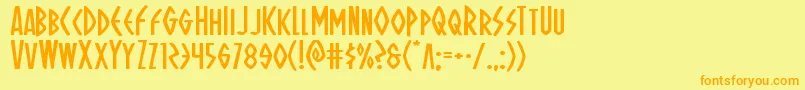 Ohmightyisisexpand Font – Orange Fonts on Yellow Background