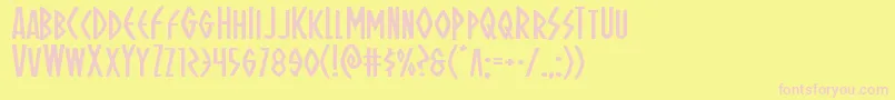 Ohmightyisisexpand-Schriftart – Rosa Schriften auf gelbem Hintergrund