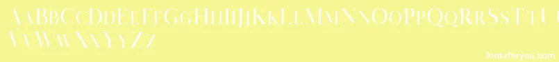 Salvalyn Demo-Schriftart – Weiße Schriften auf gelbem Hintergrund