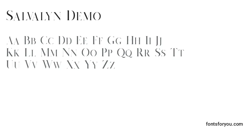 Шрифт Salvalyn Demo (139511) – алфавит, цифры, специальные символы