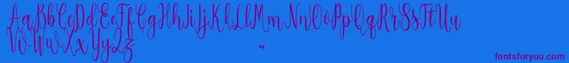 Salwa reguler-Schriftart – Violette Schriften auf blauem Hintergrund