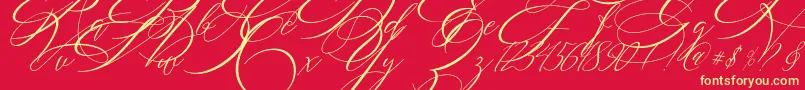 フォントSALWOMEN – 黄色の文字、赤い背景