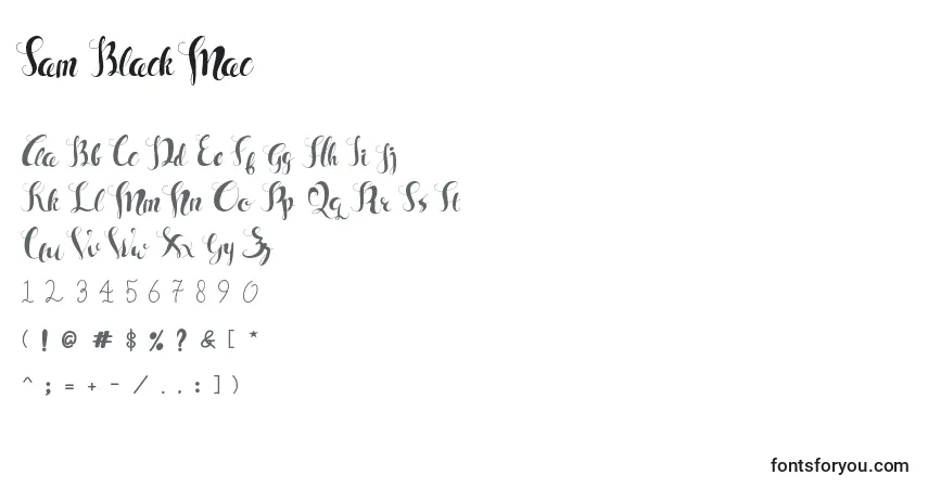 Schriftart Sam Black Mac – Alphabet, Zahlen, spezielle Symbole