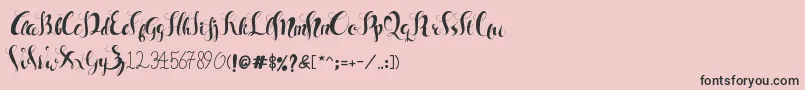 フォントSam Black Mac – ピンクの背景に黒い文字