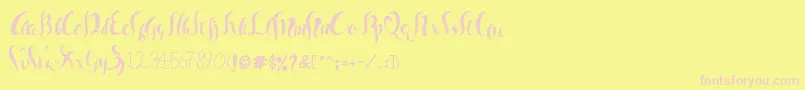 Czcionka Sam Black Mac – różowe czcionki na żółtym tle