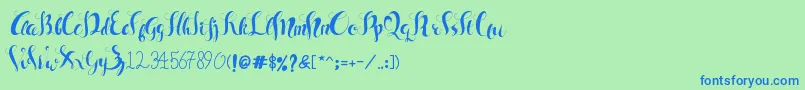 Sam Black Font – Blue Fonts on Green Background