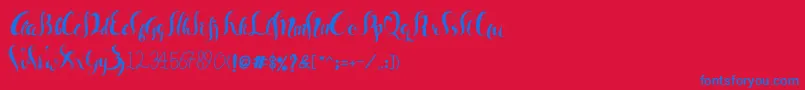 Sam Black Font – Blue Fonts on Red Background