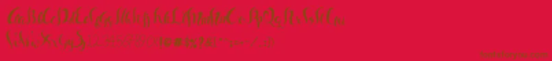 Sam Black Font – Brown Fonts on Red Background