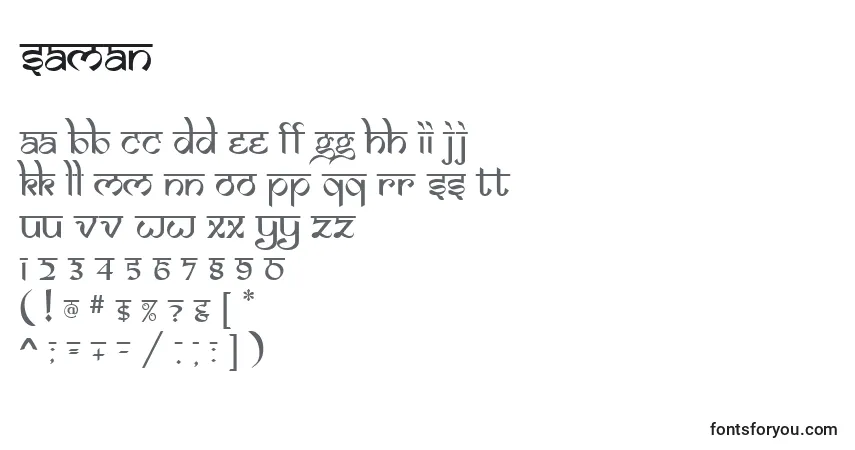 Czcionka SAMAN    (139519) – alfabet, cyfry, specjalne znaki