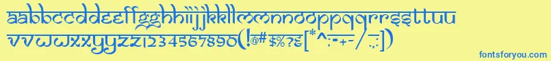 SAMAN    Font – Blue Fonts on Yellow Background