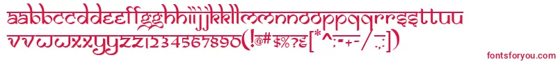 フォントSAMAN    – 白い背景に赤い文字