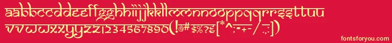 フォントSAMAN    – 黄色の文字、赤い背景