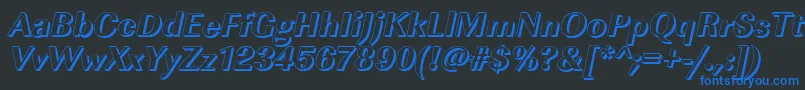 ImperialshXboldItalic Font – Blue Fonts on Black Background