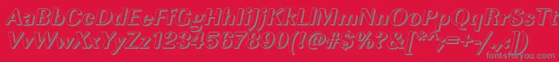 ImperialshXboldItalic Font – Gray Fonts on Red Background