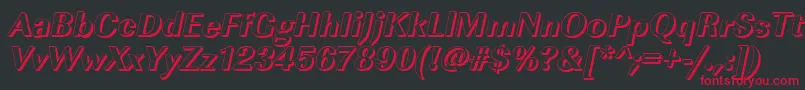 ImperialshXboldItalic Font – Red Fonts on Black Background