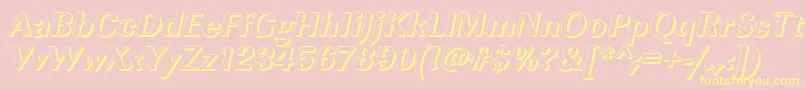 ImperialshXboldItalic Font – Yellow Fonts on Pink Background
