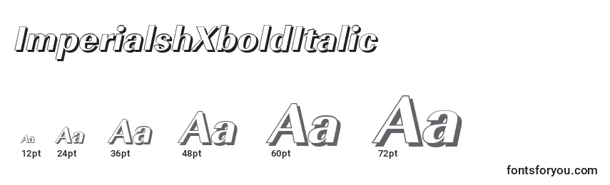 Размеры шрифта ImperialshXboldItalic