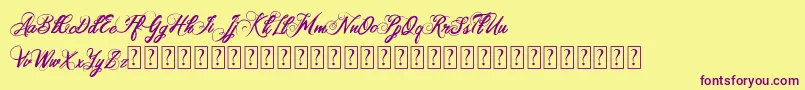 Samanda   PERSONAL ONLY Font – Purple Fonts on Yellow Background