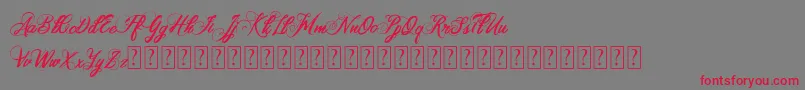 フォントSamanda   PERSONAL ONLY – 赤い文字の灰色の背景